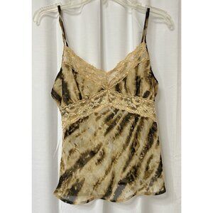 Vintage XOXO Babydoll Lace Trim Sequin Cami Semi Sheer Y2K Tank M